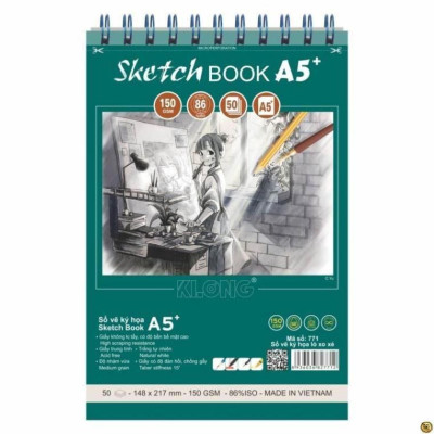 Sổ vẽ ký họa Sketch 50 tờ A5+ 150GSM; MS: 771 