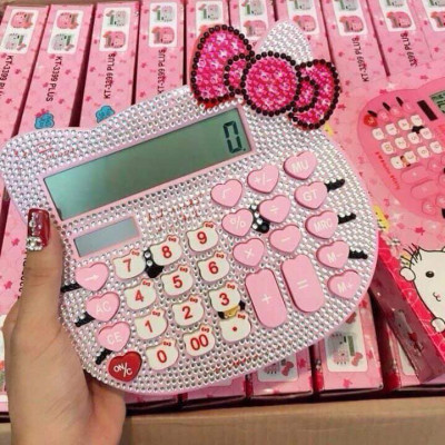 Máy tính cầm tay, máy tính bỏ túi Kitty đính đá dễ thương