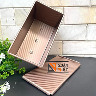 BÁNH MÌ SANDWICH vân GỢN SÓNG mẫu mới SIÊU ĐẸP C.Lượng. Khuôn bánh mì gối Thép CARBON chống dính màu VÀNG SANG TRỌNG. Ch