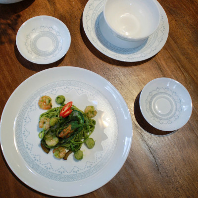 Đĩa Sâu Thủy Tinh Luminarc Diwali Geomatric Blue 20cm đựng thức ăn, cường lực, chịu nhiệt - Bộ 3 đĩa - V6538