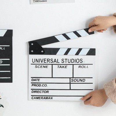 Bảng clapper board quay phim 30 x 27 cm màu trắng