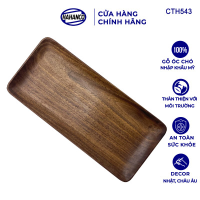 Đĩa Hình Chữ Nhật Dài Gỗ Óc Chó HAHANCO Nhập Khẩu Mỹ Nguyên Khối - hàng Xuất Khẩu Châu Âu - CTH543 - đựng đồ ăn/trang trí - đĩa bánh mì/trái cây/ bít tết/ pizza/ phụ kiện chụp ảnh, bày món ăn trong nhà hàng - Sang trọng trên bàn ăn