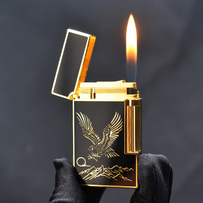 Vỏ Hột Quẹt Bật Lửa Ga Đá Upon Hình Đại Bàng Viền Vàng D159V