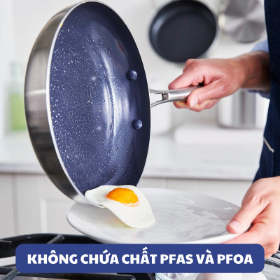 Bộ 6 món chảo chống dính phủ tinh thể kim cương cao cấp Blue Diamond 20, 3x28 cm