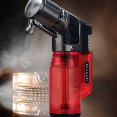 Vỏ Hột Quẹt Bật Lửa Gas Honest BCZ-779 Khò 3 Tia Cực Mạnh, Nhìn Thấy Lượng Gas Bên Trong - Nhiều Màu