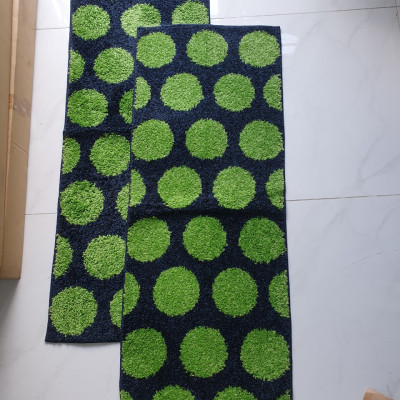 Bộ 2 thảm bếp chống trượt 0.45mx1.2m- Màu XANH ĐEN HỌA TIẾT BI XANH LÁ- CONDOR