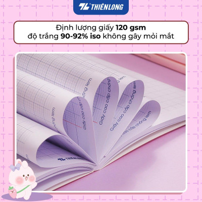 Combo 5 Tập học sinh 96 trang 5 ô ly vuông 2mm chấm kẻ 2/3 120gsm NB-122 Thiên Long - Mẫu ngẫu nhiên