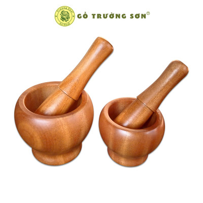 Bộ Cối Chày Gỗ Xà Cừ Kiểu Dáng Hình Lu Mini Decor  - Đồ Gia Dụng Gỗ Nhà Bếp Thương Hiệu Trường Sơn