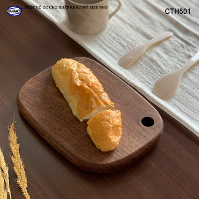 Thớt cỡ nhỏ gỗ óc chó nhập khẩu Mỹ - khay bánh mì/trái cây tráng miệng/bít tết/ trang trí bàn ăn - CTH501