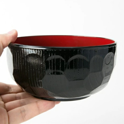 Bát nhựa tròn vân gỗ Kurouchi - Hàng nội địa Nhật Bản (#Made in Japan)