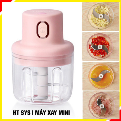 Máy xay tỏi ớt bằng pin HT SYS - Sạc USB- Dung tích 250ML - Hàng Nhập Khẩu