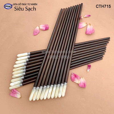 Đũa Trắc đầu ốc biển đai Bạc Super VIP - đủ mẫu (10 đôi/Hộp) dành cho nhà giàu - Sang trọng - Đẳng cấp