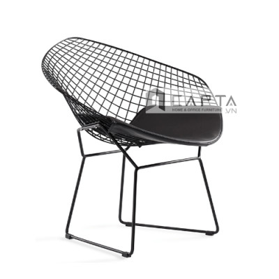 Ghế thư giãn màu đen DIAMOND 2 Nội thất Capta Ghế ngồi đọc sách có nệm PVC thép sơn tĩnh điện màu đen