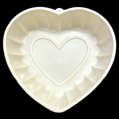 Khuôn làm bánh, rau câu trái tim đôi viền hoa – Loại 20 cm – Mã số 1938