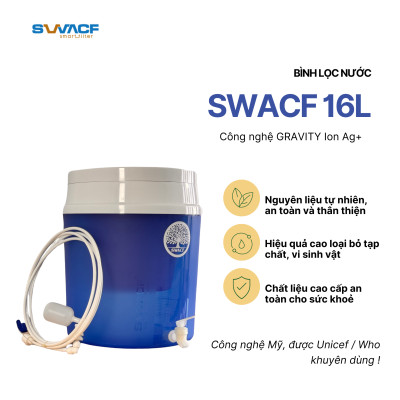 Compo 2 bình lọc nước uống trực tiếp SWACF 16L | CWFLT Nano bạc, lõi lọc 7L, tốc độ lọc 2 - 4 lít/giờ, giữ khoáng thiết yếu