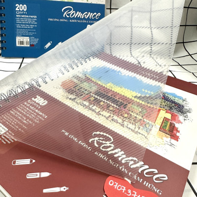 Sổ Vẽ Lò Xo Đa Năng Cao Cấp 20 Tờ Size A4-A5 Định Lượng Giấy 200GMS Và 300GMS Bìa Nhựa Chống Thấm Nước ROMACE TAKEYO, Sổ Vẽ Chuyên Dùng Cho Màu Nước