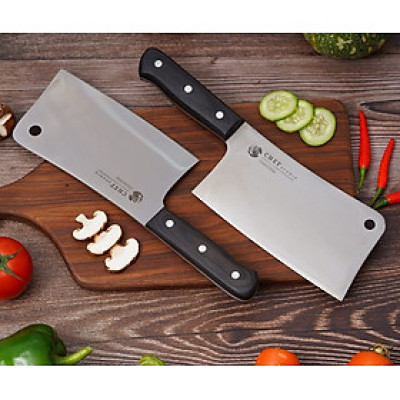 [ Hàng chính hãng ] Dao chặt nhà bếp Chef Studio Essential Cleaver 175mm. Lưỡi thép SUS420-HC, độ cứng 57HRC, Cán gỗ pakka full-tang chắc chắn, đầm tay, nắp chặn bằng thép không gỉ - CHS 205