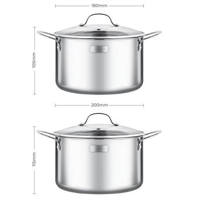Bộ nồi inox 3 lớp đáy liền Elmich 2103OL size 18,20,26cm