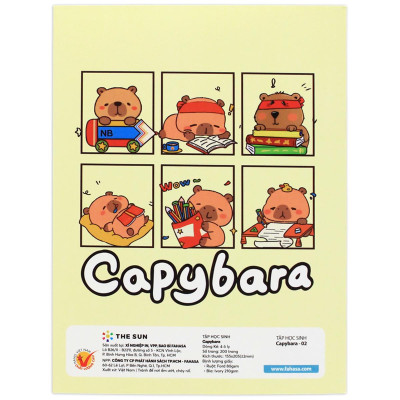 Tập Học Sinh Capybara - 4 Ô Ly - 200 Trang 80gsm - The Sun (Mẫu Bìa Giao Ngẫu Nhiên)