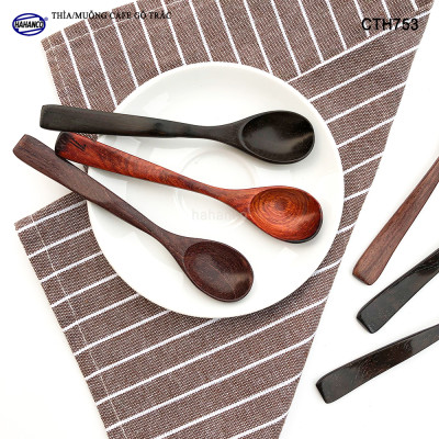 Thìa Cà Phê, muỗng pha trà, gỗ Trắc/Cẩm (HAHANCO) Chuôi uốn lượn sóng/Độc đáo - CTH753