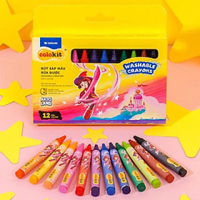 Hộp 12 Bút Sáp Màu Rửa Được Colorkit - Thiên Long SWCR-C001/AK