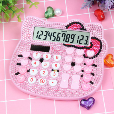 Máy tính cầm tay, máy tính bỏ túi Kitty đính đá dễ thương