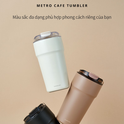 Ly giữ nhiệt 500ml LocknLock LHC4357 Metro Cafe Tumbler, Hàng chính hãng, Thép 304 không gỉ, có dây đeo tay - JoyMall