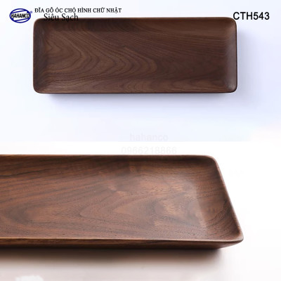 Đĩa Hình Chữ Nhật Dài Gỗ Óc Chó HAHANCO Nhập Khẩu Mỹ Nguyên Khối - hàng Xuất Khẩu Châu Âu - CTH543 - đựng đồ ăn/trang trí - đĩa bánh mì/trái cây/ bít tết/ pizza/ phụ kiện chụp ảnh, bày món ăn trong nhà hàng - Sang trọng trên bàn ăn