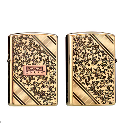Vỏ Hột Quẹt Bật Lửa Xăng Đá Zorro Z2-1045 Họa Tiết Hoa Văn Cổ Điển - Nhiều Màu (Không Sẵn Xăng)