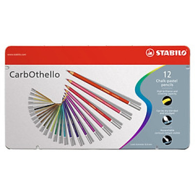 Combo cút chì màu đa năng STABILO CarbOthello 12 màu - Hộp thiếc 12 màu (CLC1412M)