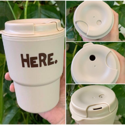 Cốc giữ nhiệt Here Inomata 320m có nắp xoay để đậy kín giữ nhiệt & đảm bảo an toàn vệ sinh - Hàng nội địa Nhật Bản |#Made in Japan|