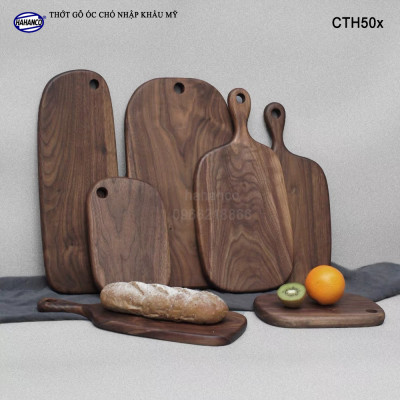 Thớt cỡ nhỏ gỗ óc chó nhập khẩu Mỹ - khay bánh mì/trái cây tráng miệng/bít tết/ trang trí bàn ăn - CTH501