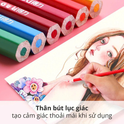 Bút chì màu chuyên nghiệp dạng cốc 24 MÀU Kèm Gọt