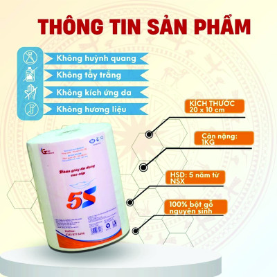 Khăn giấy đa năng - 1kg dạng cuộn, lau bếp tiện lợi, thấm DẦU MỠ tốt, giấy thấm thực phẩm, bảo quản rau củ, giấy ăn