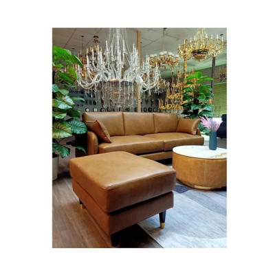 Sofa băng da bò Italy Tundo màu vàng SFBCT13 2m4 x 1m6 hàng cao cấp chuẩn da bò nhập khẩu Ý