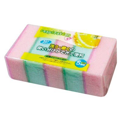 Set 5 Miếng Xốp Rửa Bát 1 Mặt Ráp - Nội Địa Nhật Bản