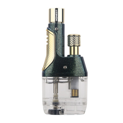 Vỏ Hột Quẹt Bật Lửa Khò Gas 1 Tia Mạnh Mẽ Honest BCZ-796 Thiết Kế Hình Tháp Đôi Bình Chứa Gas Trong Suốt Nhìn Thấy Lượng Gas - Nhiều Màu