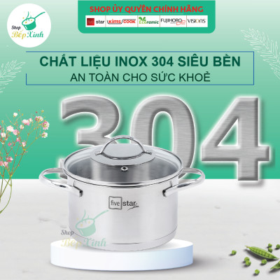 Bộ nồi chảo chống dính cao cấp Fivestar 6 món nắp kính , 3 đáy dùng được bếp từ , hồng ngoại , gas