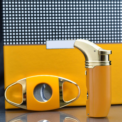 Bộ Set Phụ Kiện 2 Món HB-422 Gồm Vỏ Hột Quẹt Bật Lửa Khò 2 Tia Đa Năng + Cắt Thiết Kế Sang Trọng Cao Cấp