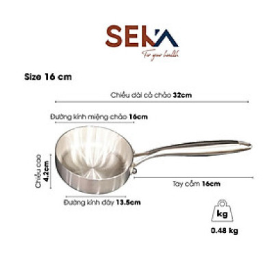Chảo Chống Dính Tự Thân Seka Cạn Lòng SK630 - Chất Liệu Cao Cấp, Nấu Ăn Dễ Dàng