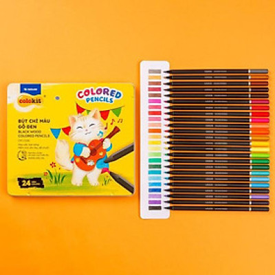 Hộp 24 Bút Chì Gỗ Đen Black Wood Colored Pencils - Colokit CPC-C030