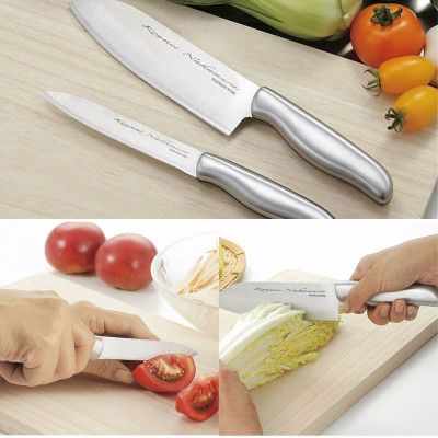 Set 2 chiếc dao làm bếp Nakamura ( 24cm & 16.4cm), làm từ thép chống gỉ sét, chống ăn mòn, không chứa thành phần độc hại - nội địa Nhật Bản 