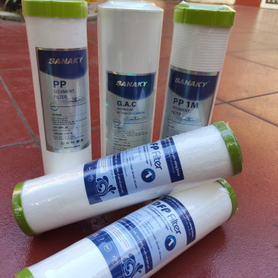 Combo 5 LÕI LỌC NƯỚC , lõi lọc thô số 1,2,3 Sanaky dùng cho máy lọc nước R.O