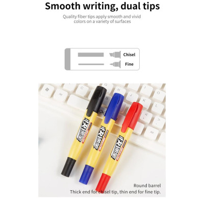 Bút Marker ,Bút Đánh Dấu Kho Nhanh,3 Mực Đen/Xanh/Dỏ ,thiết kế 2 đầu cho vận chuyển -BAOKE/MP2908