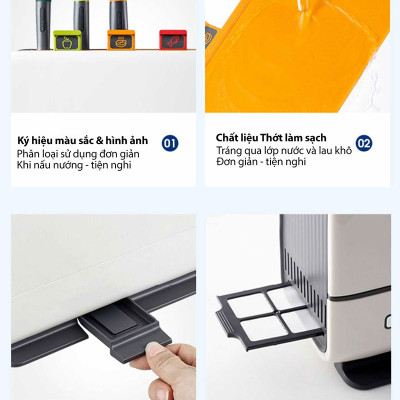 Bộ dao thớt khử khuẩn UV và sấy khô 70ºC Morphy Richards MR1001 tích hợp khay đựng đũa - Hàng Nhập Khẩu