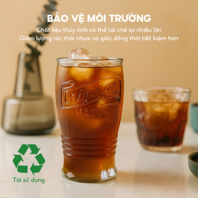 Bộ cốc uống bia thủy tinh Lebenlang LBL1222, bộ cốc 4 chiếc, 470ml/cốc, dễ dàng vệ sinh - hàng chính hãng