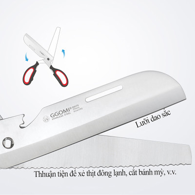 [HÀNG CHÍNH HÃNG]Kéo dao đa chức năng dài 30cm, chiều dài lưỡi 17cm bằng thép không gỉ an toàn của GGOMi Hàn Quốc GG172