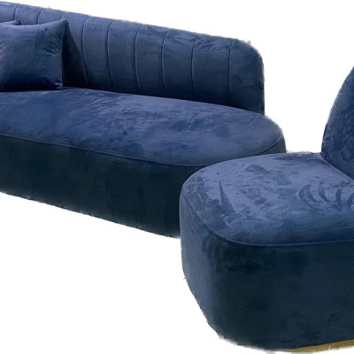 Bộ sofa băng dài 2m Juno Sofa kèm ghế đơn xoay và đôn tròn BOMBI 