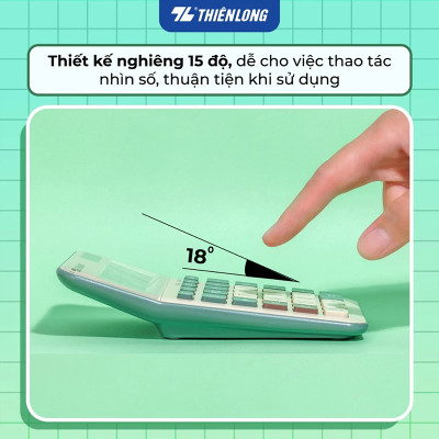 Máy tính văn phòng Thiên Long Flexio CAL-010|Chức năng tính thuế, sử dụng pin và năng lượng mặt trời