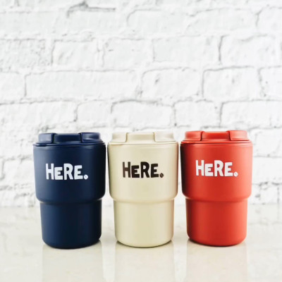 Cốc giữ nhiệt Here Inomata 320m có nắp xoay để đậy kín giữ nhiệt & đảm bảo an toàn vệ sinh - Hàng nội địa Nhật Bản |#Made in Japan|